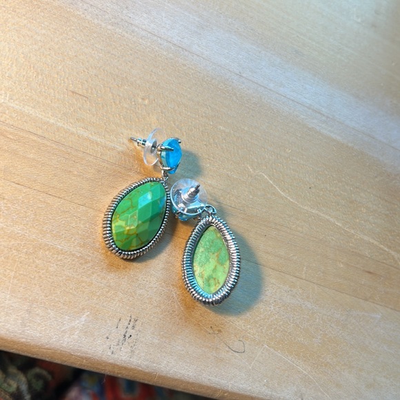 Ippolita like turquoise teardrop earrings - Picture 5 of 5